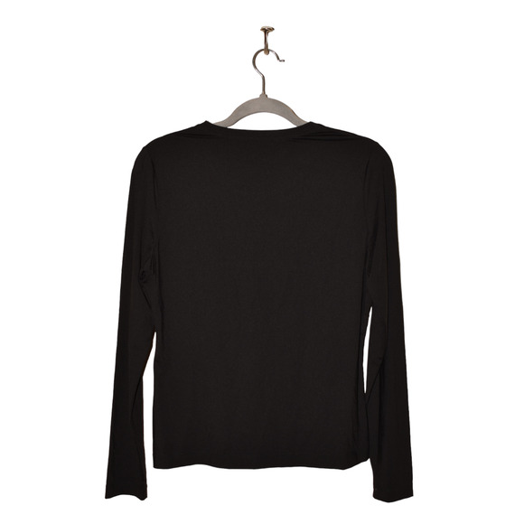 PER SE BY CARLISLE $98 Long Sleeve Crew Neck Nylon Shirt Black Medium - Picture 2 of 3